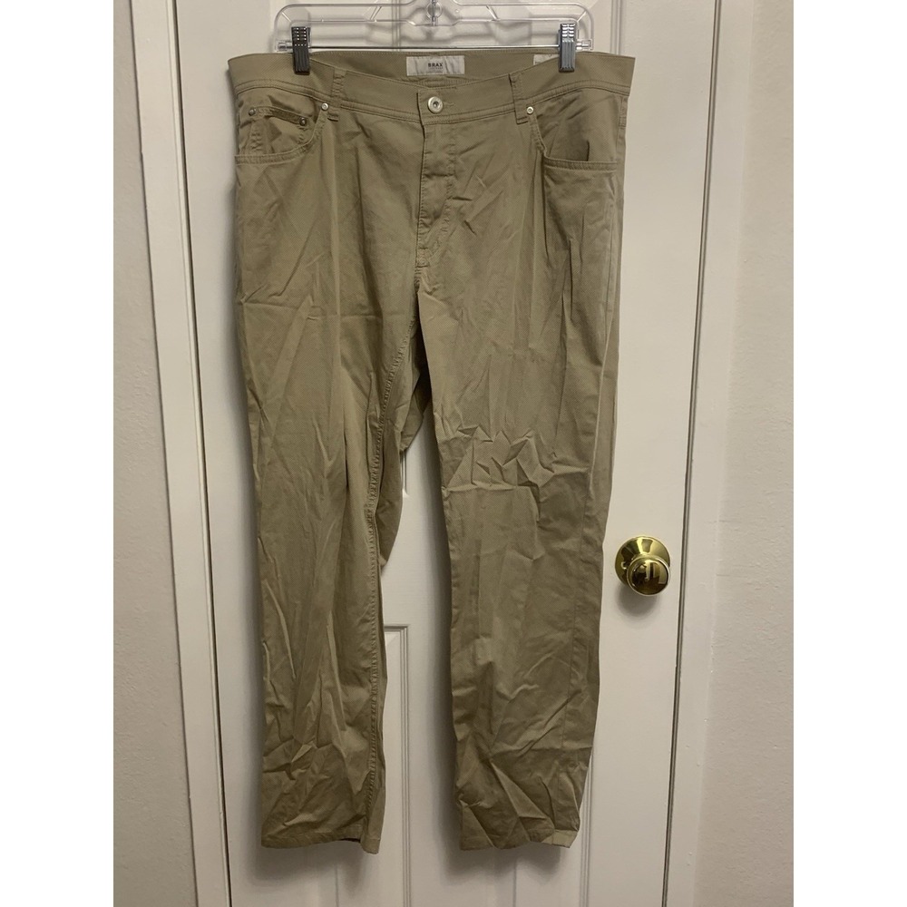 Brax Feel Good Ultralight Cooper Fancy Beige Pants Chino 36 x 28